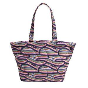 NWT Vera Bradley Outlet Small East West Tote in Ultralight Retro Ribbon Print